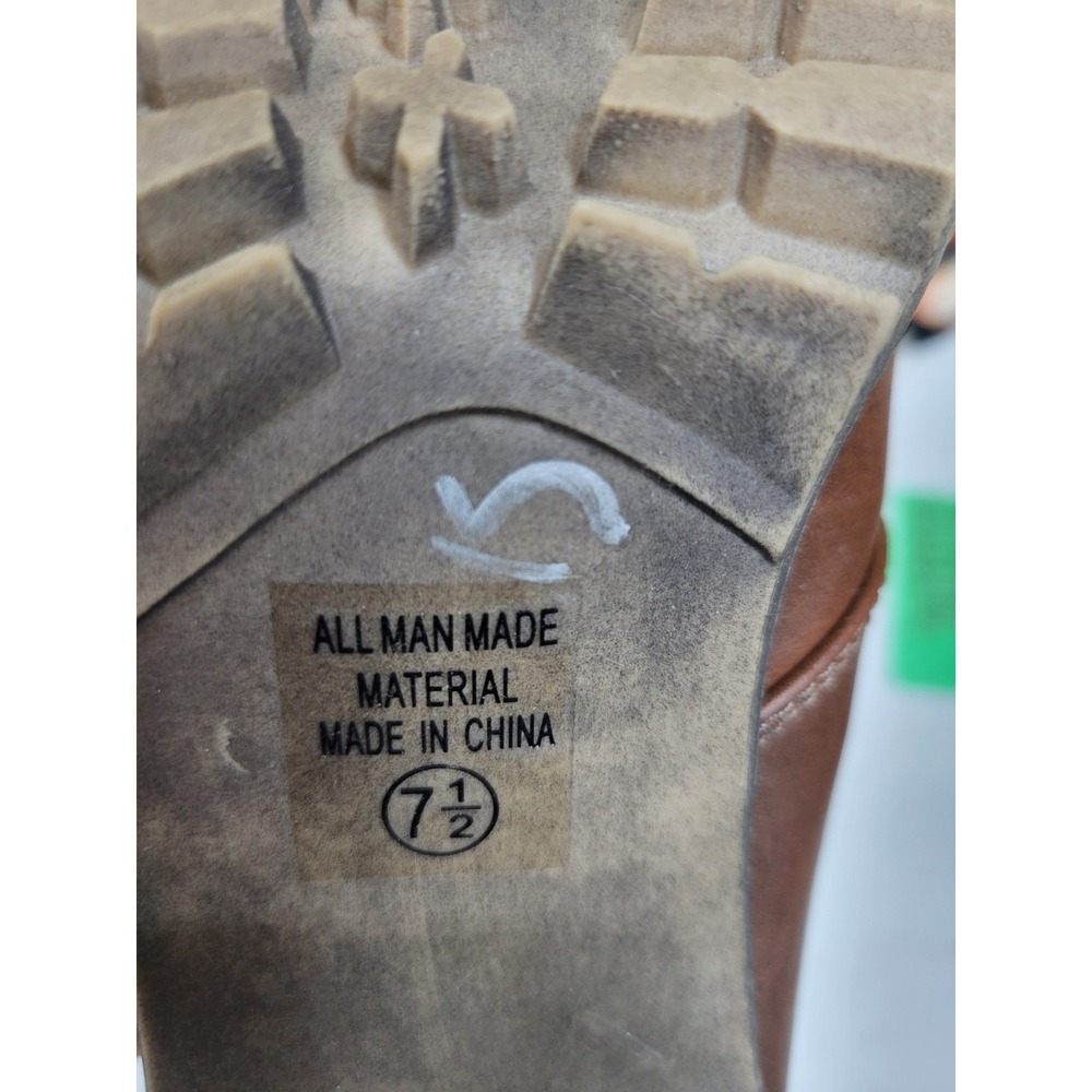 Soda Women's Brown Lace Up Combat Ankle Boots Block‎ Heel Lug Sole Size 7.5 - Picture 3 of 9